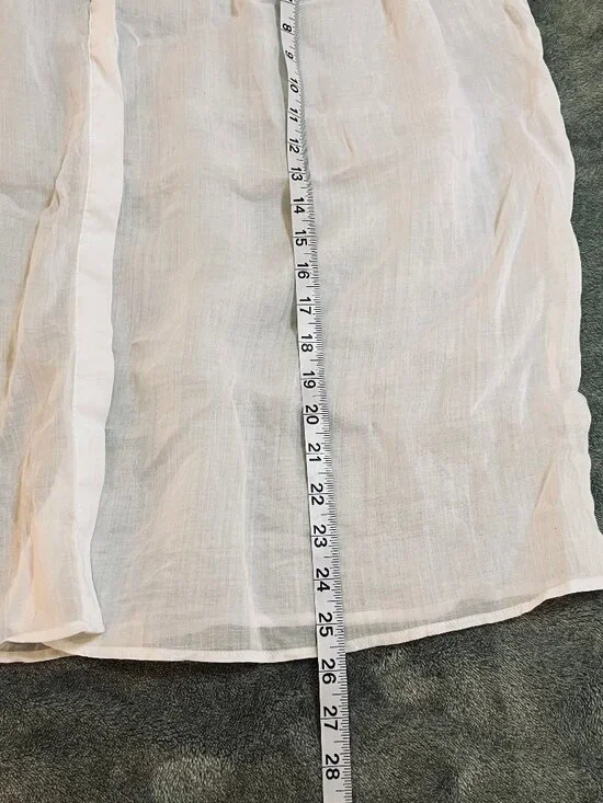 Banana Republic Sleeveless Oversized Ramie White Sheer Button Top Womens Large - Picture 6 of 7